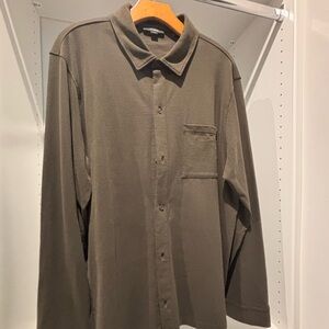 Vince Men's Casual Button Down Shirt in Olive
